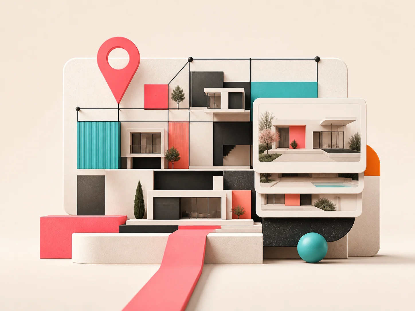 Editorial illustration for 12 Features Every Modern Real Estate Website Needs